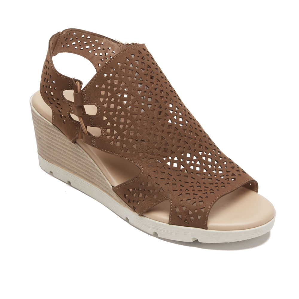 Rockport Singapore Womens Sandals - Hadley Bungee Brown - GB0541396